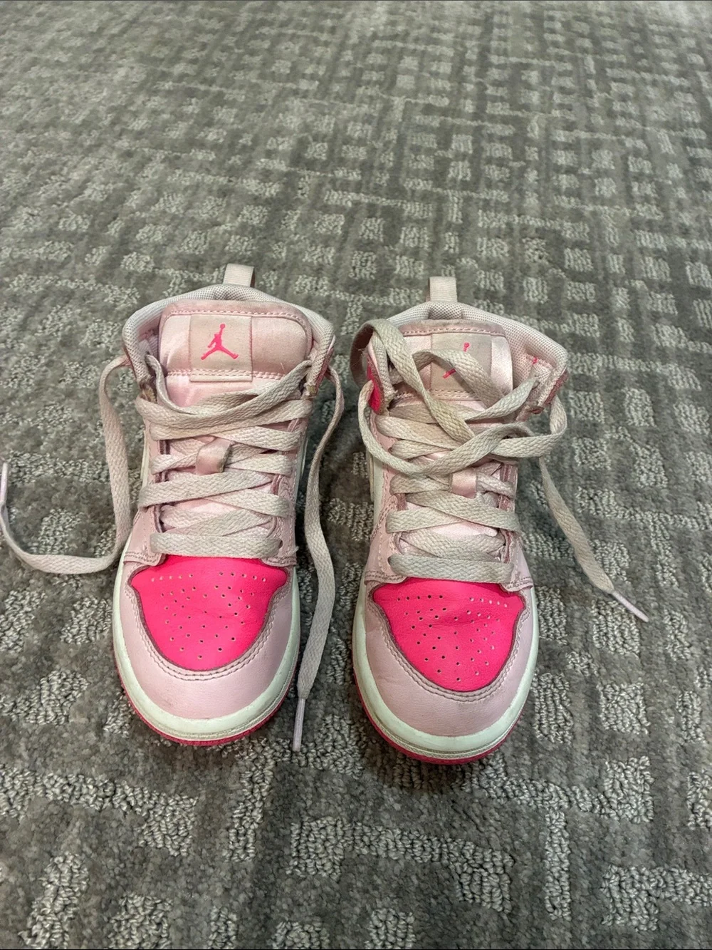Nike Air Jordan’s Kids' Pink and Hot Pink High-Top Sneakers
